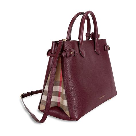 burberry medium banner leather tote mahogany red|Burberry Medium Banner Leather Tote .